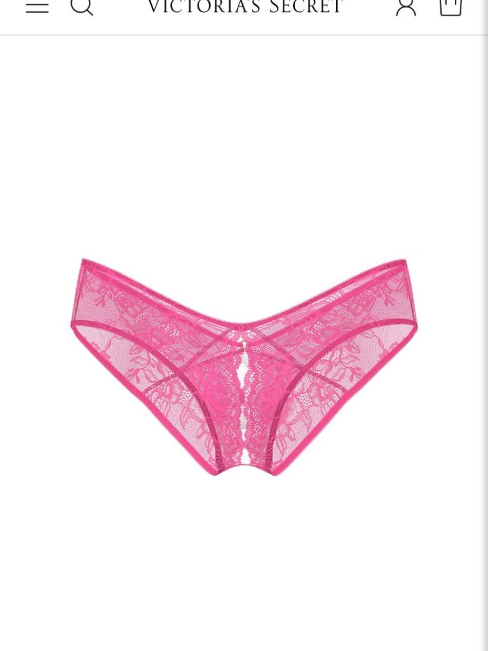 Victoria's Secret Hot Pink Lace High-Leg Cheeky Panty NWT S